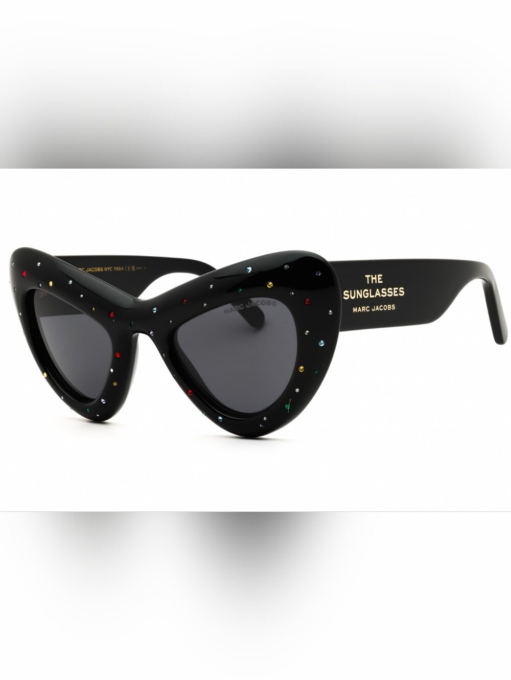 Marc Jacobs MARC 798/S STR,        BLACK CRYSTAL/Grey, Cat Eye, Size48X24X140